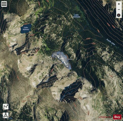 Lake Nanita depth contour Map - i-Boating App - Satellite