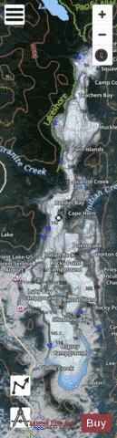 Priest Lake depth contour Map - i-Boating App - Satellite