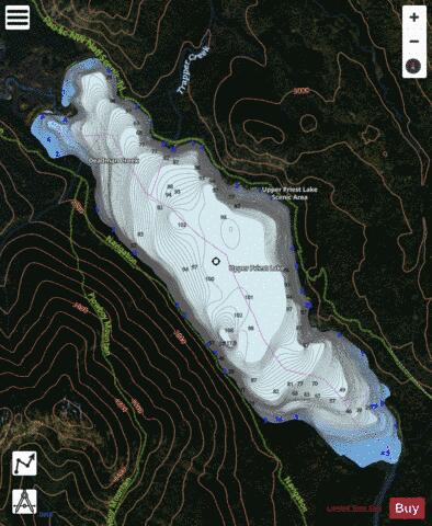 Upper Priest Lake depth contour Map - i-Boating App - Satellite