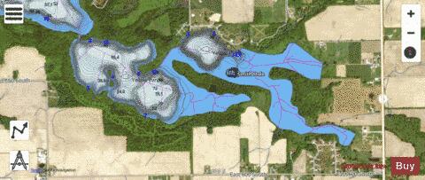 Olin Lake depth contour Map - i-Boating App - Satellite