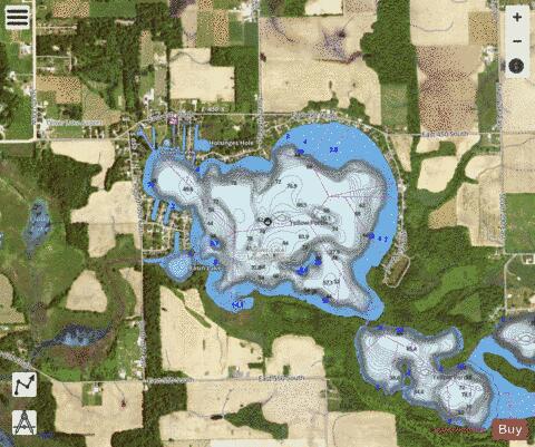 Oliver Lake depth contour Map - i-Boating App - Satellite