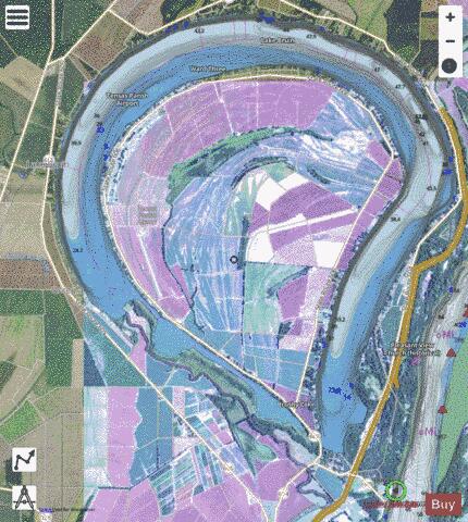 Lake Bruin depth contour Map - i-Boating App - Satellite