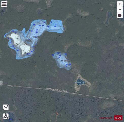 Calf Lake depth contour Map - i-Boating App - Satellite