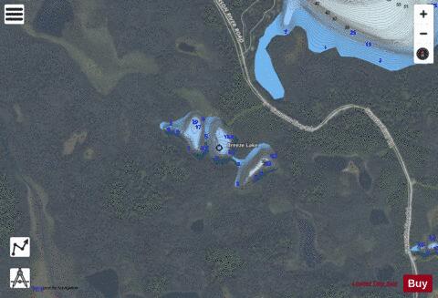 Breeze Lake depth contour Map - i-Boating App - Satellite