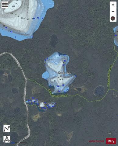 Dabbler Lake depth contour Map - i-Boating App - Satellite