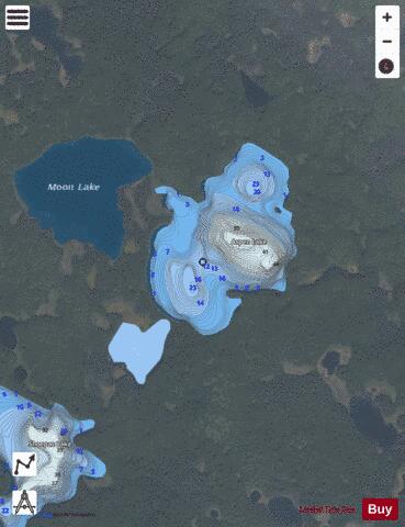 Aspen Lake depth contour Map - i-Boating App - Satellite