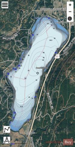 Cocolalla Lake depth contour Map - i-Boating App - Satellite