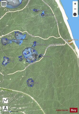 Southeast Pond depth contour Map - i-Boating App - Satellite