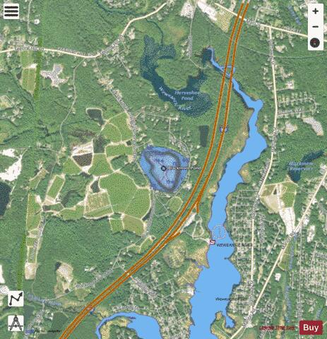 Blackmore Pond depth contour Map - i-Boating App - Satellite