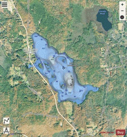 Upper Naukeag Lake depth contour Map - i-Boating App - Satellite