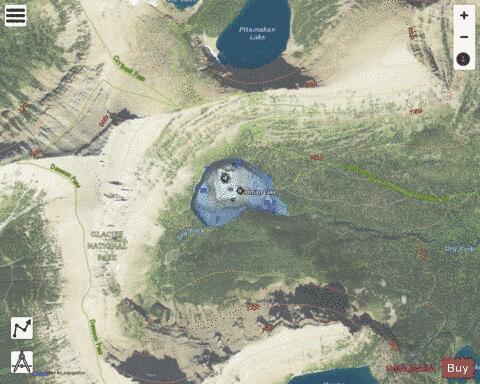 Oldman Lake depth contour Map - i-Boating App - Satellite