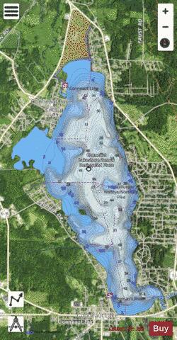 Conneaut Lake depth contour Map - i-Boating App - Satellite