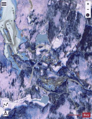 Clear Pond depth contour Map - i-Boating App - Satellite