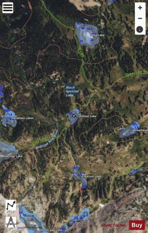 Cutthroat Lake depth contour Map - i-Boating App - Satellite