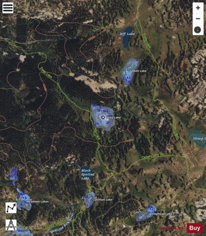 Deep Lake depth contour Map - i-Boating App - Satellite