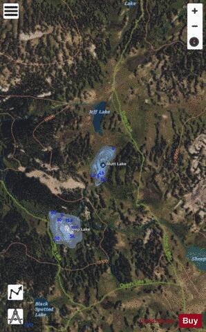 Mutt Lake depth contour Map - i-Boating App - Satellite