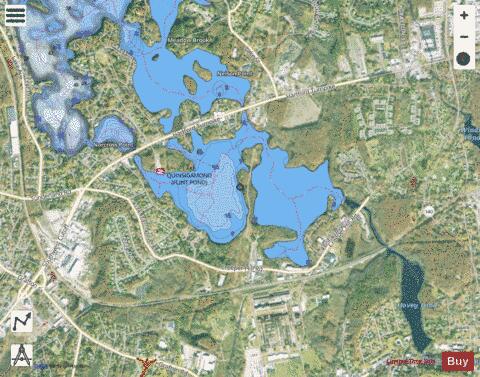 Flint Pond depth contour Map - i-Boating App - Satellite