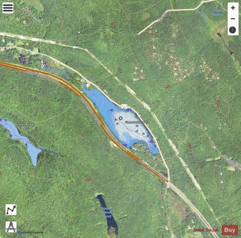 Greenwater Pond depth contour Map - i-Boating App - Satellite