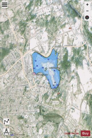 Lake Whalom depth contour Map - i-Boating App - Satellite