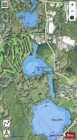 Little Chauncy Pond depth contour Map - i-Boating App - Satellite