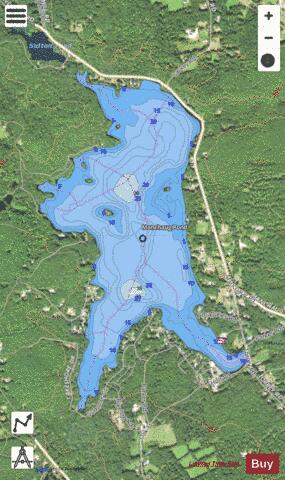 Manchaug Pond depth contour Map - i-Boating App - Satellite