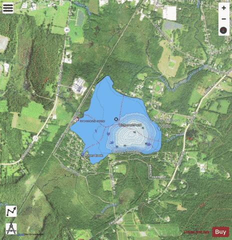 Richmond Pond depth contour Map - i-Boating App - Satellite