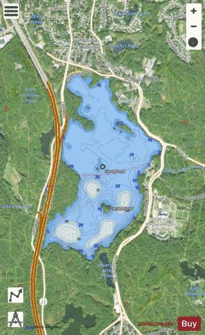 Spot Pond depth contour Map - i-Boating App - Satellite