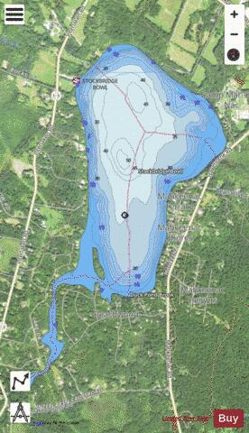 Stockbridge Bowl depth contour Map - i-Boating App - Satellite