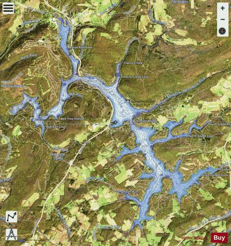 Deep Creek Lake depth contour Map - i-Boating App - Satellite