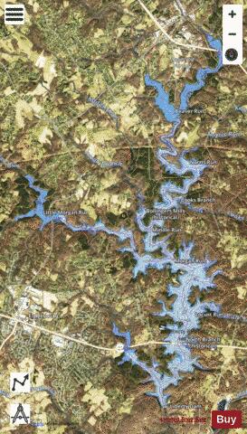 Liberty Reservoir depth contour Map - i-Boating App - Satellite