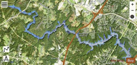 T. Howard Ducket (Rocky Gorge) Reservoir depth contour Map - i-Boating App - Satellite
