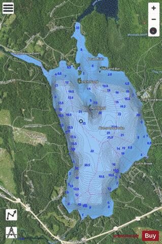 Alamoosook Lake depth contour Map - i-Boating App - Satellite