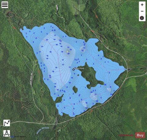 Austin Pond depth contour Map - i-Boating App - Satellite