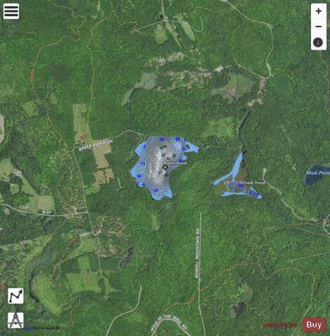 Baker Pond depth contour Map - i-Boating App - Satellite