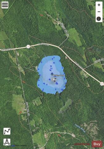 Barker Pond depth contour Map - i-Boating App - Satellite