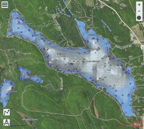 Beech Hill Pond depth contour Map - i-Boating App - Satellite