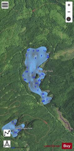 Big Grenier Pond depth contour Map - i-Boating App - Satellite