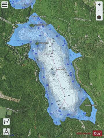 Brewer Lake depth contour Map - i-Boating App - Satellite