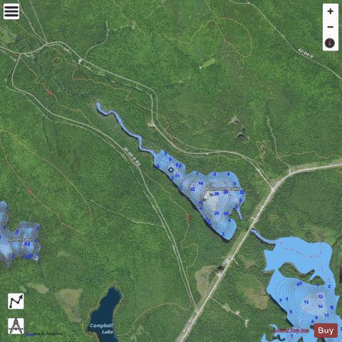 Burnt Land Lake depth contour Map - i-Boating App - Satellite