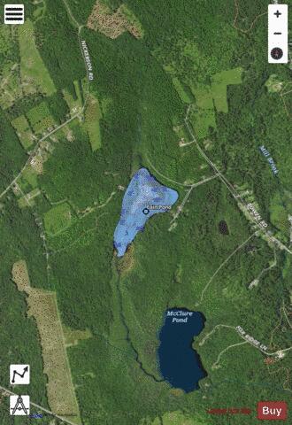 Cain Pond depth contour Map - i-Boating App - Satellite