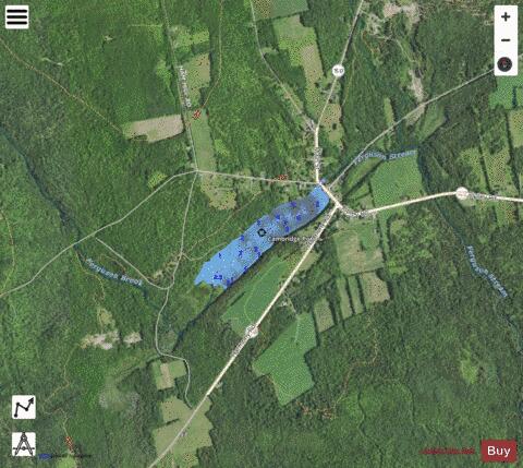 Cambridge Pond depth contour Map - i-Boating App - Satellite