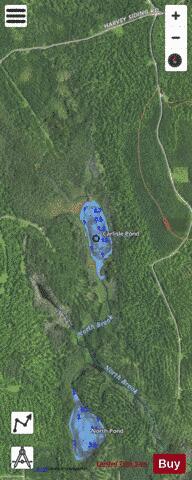 Carlisle Pond depth contour Map - i-Boating App - Satellite