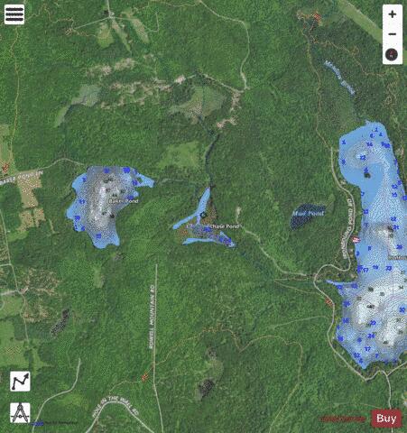 Chase Pond depth contour Map - i-Boating App - Satellite