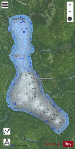 Chemquasabamticook Lake depth contour Map - i-Boating App - Satellite