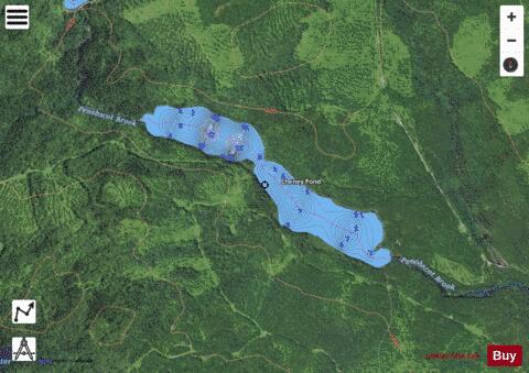 Cheney Pond depth contour Map - i-Boating App - Satellite