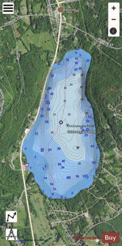 Chickawaukie Pond depth contour Map - i-Boating App - Satellite