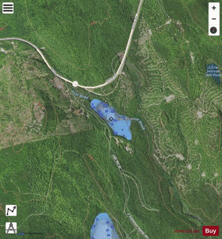 Debec Pond depth contour Map - i-Boating App - Satellite