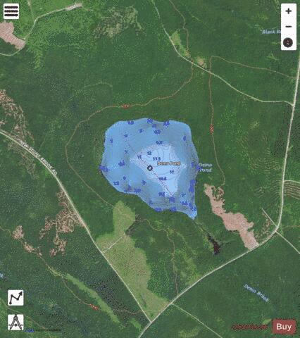 Demo Pond depth contour Map - i-Boating App - Satellite