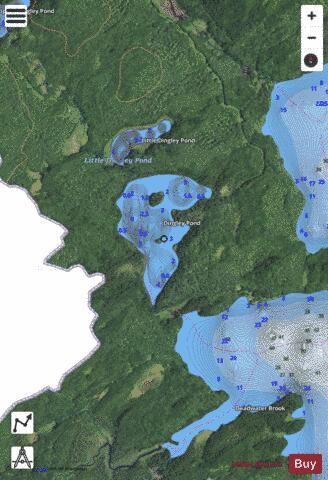 Dingley Pond depth contour Map - i-Boating App - Satellite