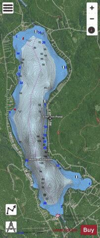 Embden Pond depth contour Map - i-Boating App - Satellite